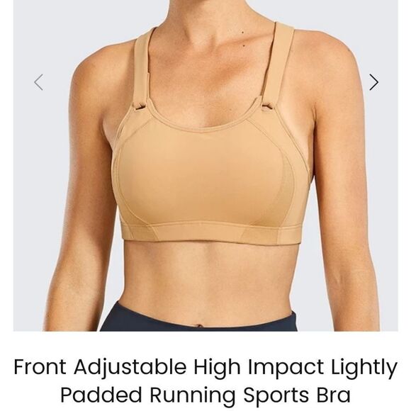 Syrokan Tan Pale Yellow High Impact Bra 38D - Picture 3 of 12